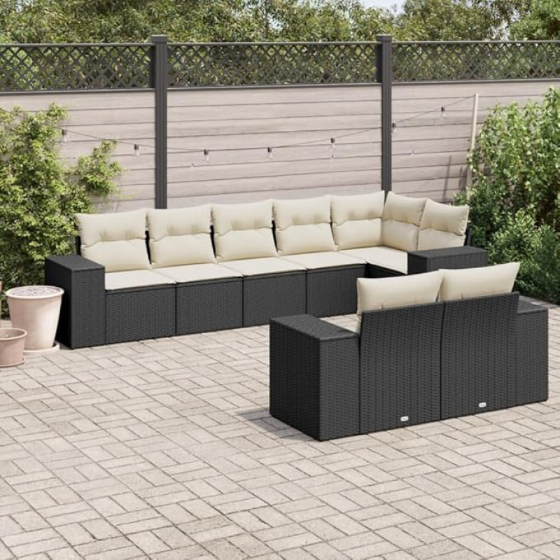 gartenlounge Lauko gartenlounge gartenlounge rinkinys Balkon möbel12-tlg. Garten-Sofagarnitur mit Kissen Beige Poly RattanGeeignet für Schlafzimmer