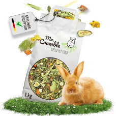 Mr. Crumble Mümmel Mix Rabbit Food 1 kg - Grain-Free & Pellet Free - Natural Ingredients with Herbs & Vegetables - High Raw Fibre Content for Healthy Digestion & Dental Care