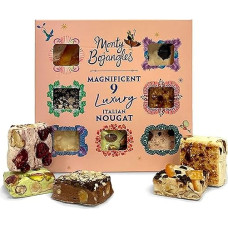 Monty Bojangles Magnificent Nougat Chocolate, 9 Pieces, 135 g, 9 Varieties Luxurious Italian Specialities from Nougat, 9 Flavours, Choice of Italian Sweets