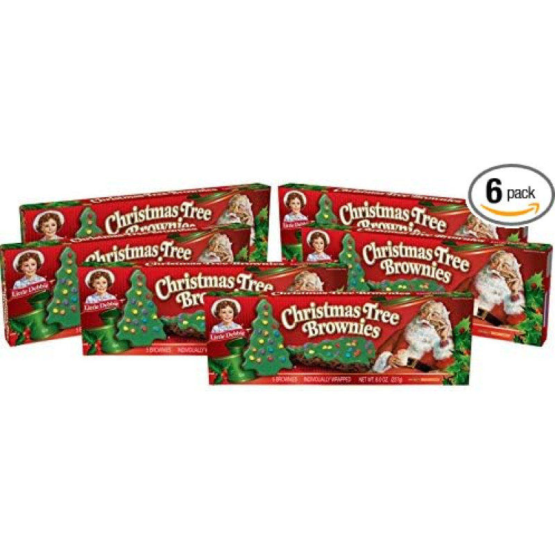 Little Debbie Christmas Tree Brownies 30 Individually Wrapped Chocolate (Pack of 6)