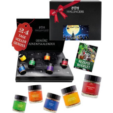 Hallingers Genuss Manufaktur Spice Advent Calendar - 24 Spices & Spice Mixes from Around the World, Cooking Barbecue Seasoning Set, Gift Idea for Men Women, Premium Christmas Calendar 2025