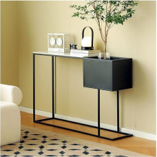 Konsolentisch, Moderner schmaler Konsolentisch mit Kunstmarmorplatte for das Wohnzimmer Flurtisch(L)