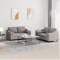 3201825 2 dalių sofos komplektas su pagalvėle Sofa Svetainės sofos komplektas Sofos svetainei Taupe audinys