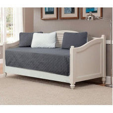 FANCY LINEN Fancy Collection 5 dalių sofos komplektas Lovos užtiesalas Throw dygsniuotas reljefinis antracito / sidabro spalvos grįžtamas kietas