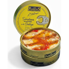 LOS PEPERETES Sardinillas Gallega Sardinės Gallega 120 g | Nedidelės gurmaniškos sardinės | Amatininkų konservuotos padaže su alyvuogių aliejumi ir pipirais | Autentiškas Atlanto vandenyno skonis