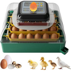 Visiškai automatinis inkubatorius su 24 kiaušiniais, inkubatorius su inkubacijos atgaline atskaita, inkubatorius su temperatūros reguliavimu, drėgmės indikatoriumi ir kiaušinių žvakute, skirtas vištoms, antims ir balandžiams