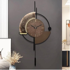 Wall Clock, Decorative Wall Clocks with Pendulum, Quiet Quality Quartz Clock, Battery Operated, Large Clock for Living Room, Kitchen, Home, Bathroom, Bedroom Wall Decor, 16.5 x 31.5 Inches