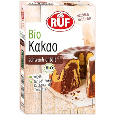 RUF Ekologiški kakavos milteliai, silpnai nugesinti, ekologiškos kokybės kakavos milteliai, kepimo kakava ir geriamasis šokoladas, be glitimo, veganiški ir be cukraus, 125 g