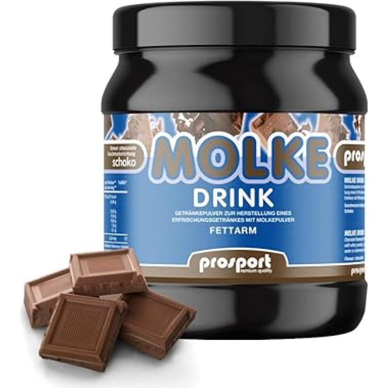 Prosport Whey Drink Chocolate, 1000 g, geriamosios išrūgos, saldžiųjų išrūgų milteliai