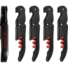 Pack of 20 Waiter's Knives, 3-in-1 Bottle Opener, Upgraded Heavy Duty Stainless Steel Corkscrew, Wine Opener for Sommeliers, Waiters and Bartender (Red + Black)