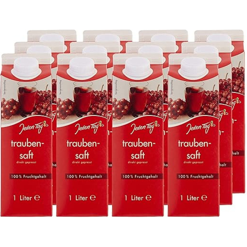 Vienas Tag Traubensaft 100 Prozent, 12 pakuočių (12 x 1 l)