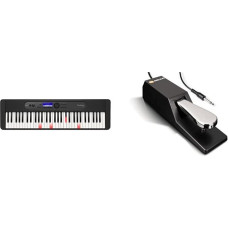 Casio LK-S450 Casiotone Top Illuminated Keyboard with 61 Velocity Keys in Piano Look, Black & M-Audio SP-2 - Universal Sustain Pedal with Piano Style Action, the Ideal Accessory