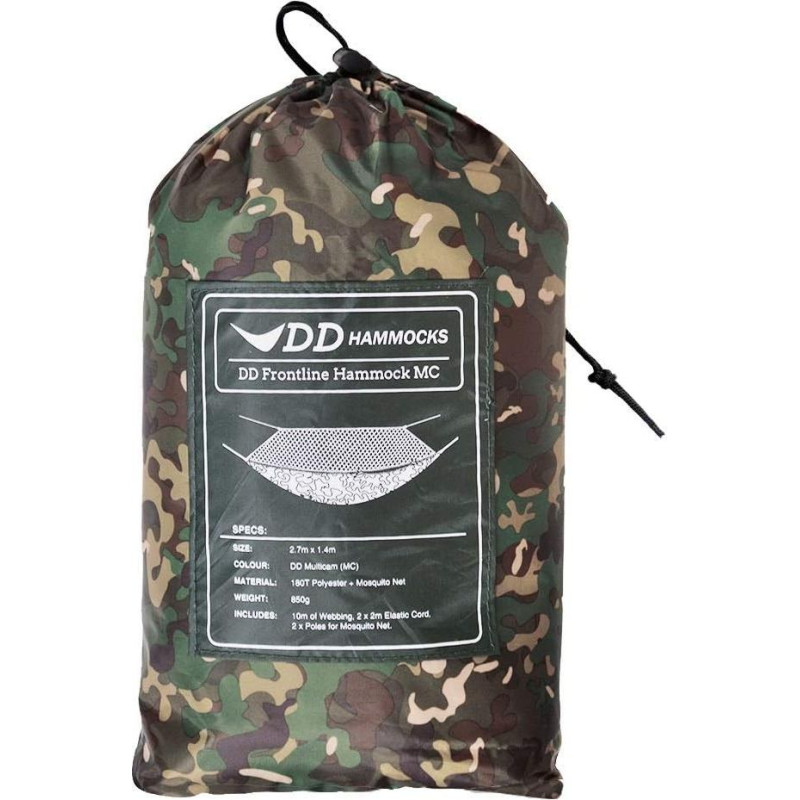 DD Hammocks DD Hammocks Frontline Hammock - MC: Lightweight Camouflage Jungle Hammock with Mosquito Net for Camping and Hiking
