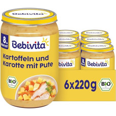 Bebivita Meniu nuo 8 mėnesių bulvių daržovės su kalakutiena, 220 g, 6 vnt. (6 x 220 g)