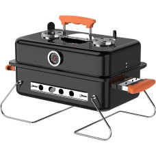 KEYO GRILL 16 colių medžio anglių kepsninė - 173 kv. colių, nešiojamoji stalo kepsninė su didelio tankio emalio danga ir sustiprintomis chromuotomis kepimo grotelėmis, tinkanti sodui, pavėsinei, terasai