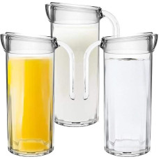 Roltex Fridge Jug with Lid 1.25L Clear Unbreakable Polycarbonate Juice Water Milk Cocktail Jug