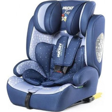 Tataway Disney Mickey Mouse Car Seat with ISOFIX Attachment for Child Safety from 76 to 150 cm with Mickey Mouse and Friends Graphics on Blue Background