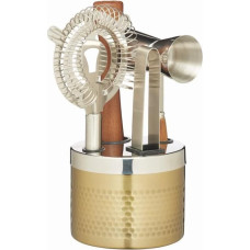 BarCraft Cocktail Tool Kit and Stand, 5 Piece Gift Set, in Gift Box