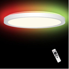 LED lubų šviestuvas, reguliuojamas, 50 cm, 36 W, 3600 LM, RGB lubų šviestuvas, keičiantis spalvą su nuotolinio valdymo pulteliu, 2700 K - 6500 K, plokščias vonios kambario šviestuvas, skirtas vonios kambariui, vaikų kambariui, miegamajam, svetainei