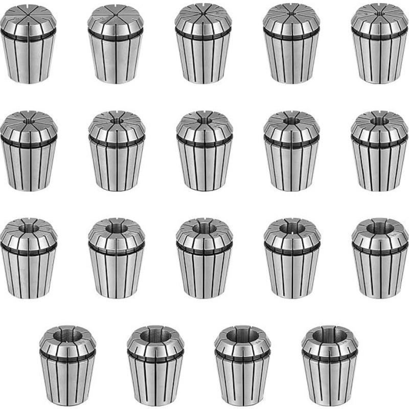 19PCS ER32 tiksliųjų spyruoklinių įvorių rinkinys, skirtas CNC ruošinių graviravimo ir frezavimo tekinimo įrankiui 2mm-20mm