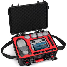 STARTRC Air 3S dėklas, DJI Air 3S Fly More Combo vandeniui atsparus kietas dėklas, suderinamas su DJI Air 3S priedais, RC 2/RC/RC-N3/N2 valdikliu, įkrovimo stotele