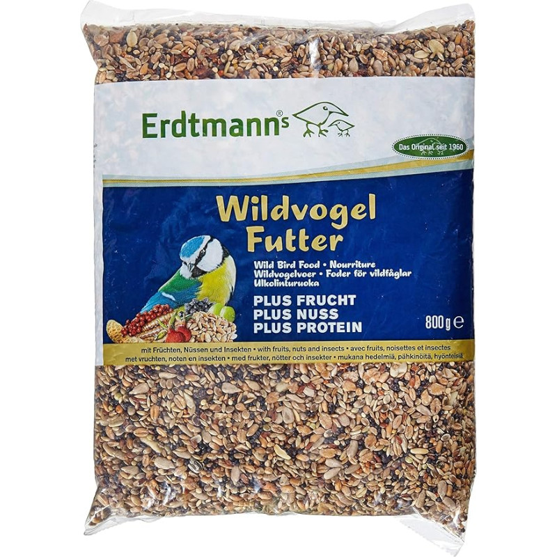 Erdtmanns Premium laukinių paukščių lesalas Plus, 800 g
