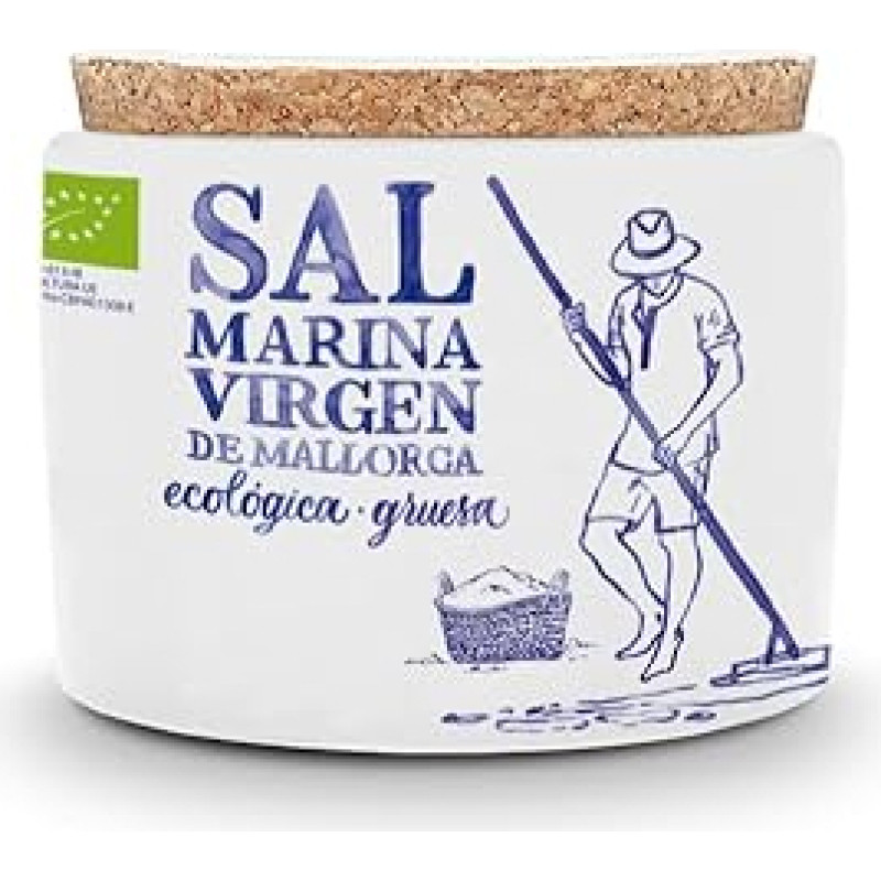Sal Marina Virgen Coarse 125 g - Stambioji Maljorkos jūros druska - rankomis surinkta saulės ir vėjo - natūrali, nerafinuota, be priedų - keraminėje skardinėje (125 g, stambioji)