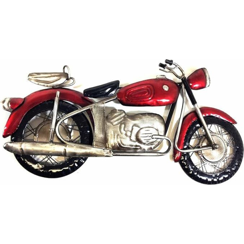 Naujas - Šiuolaikinio metalo sienų meno dekoro skulptūra - Smal Red Motorbike