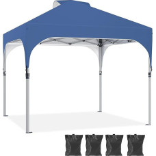 YITAHOME 2.5 x 2.5 m Waterproof Gazebo, Folding Pop Up Gazebo, Outdoor Anti-UV Garden Gazebo, Height Adjustable, for All Seasons, for Party, Camping, Markets, Pool, Festival, Blue