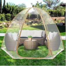 EighteenTek Bubble Tent Screen House Room Greenhouse Camping Tent Canopy Gazebos 4-6 People for Patios, Large Oversize Weather Pod Pop Up Tent, Cold Protection, Beige, 3 m x 3 m