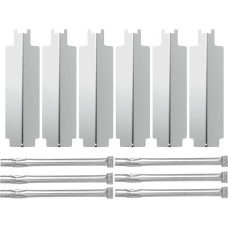 WELL GRILL degiklio dangtelis ir nerūdijančio plieno degiklio vamzdelių rinkinys, skirtas EL Fuego Dayton 6 degiklių, Tepro, Broil-Master 6+1 dujinių grilių ir daugumos dujinių grilių atsarginių dalių rinkiniui, 6 vnt.