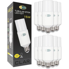 CLAR - energiją taupanti lemputė E27 Kukurūzų spragėsiai LED E27 Energiją taupančios pailgos LED lemputės 15 W neutralios baltos spalvos 4000ºK (10 vnt.)