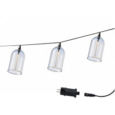 GLOW LIGHT Lichterkette mit 8 warmweißen LED-Glocken, 15 m