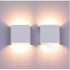 2 vnt. 10 W LED sieninio apšvietimo, aukštyn/žemyn, 3 ryškumų, reguliuojamo ryškumo, modernus, skirtas svetainei, miegamajam, prieškambariui, balkonui, laiptams - baltas šiltas baltas 3000 K