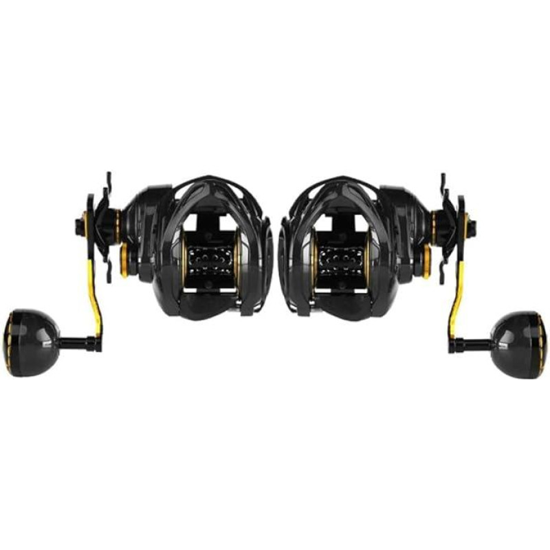 Kohlefaser-Baitcasting-Rolle 6+1BB Baitcaster-Rolle Angelrolle High Speed 6,3: 1 Übersetzungsverhältnis Magnetbremssystem