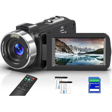 Video Camera 8K 64MP Camcorder 18X Digital Zoom IR Night Vision Vlogging Camera 3.0 Inch UHD Touchscreen WiFi Video Camera for YouTube with SD Card, 2.4G Remote Control and 2 Batteries