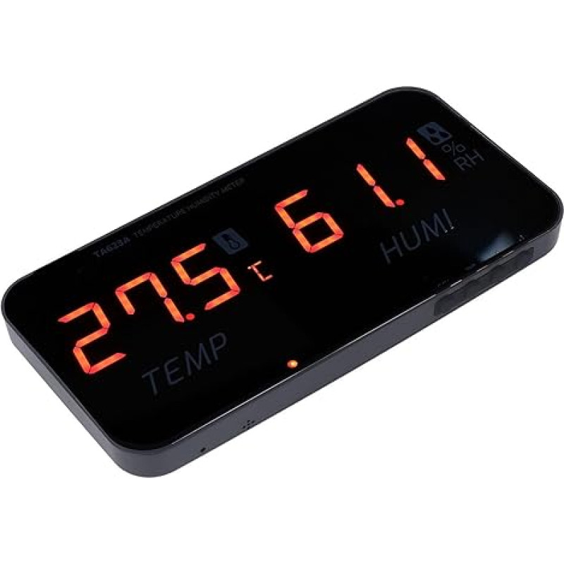 FTVOGUE Großbild-Hygrometer, Temperatur- und Luftfeuchtigkeitsmesser, ABS-Material, Zeigt -4 Bis 176 °F an, Ideal für den Einsatz in Innenräumen und Gewächshäusern