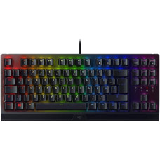 Razer BlackWidow V3 Tenkeyless Mechanical Gaming Keyboard, without Numeric Keypad, Clicky Mechanical Green Switches, Compact, Fully Programmable Keys, Qwertz German Layout, Black