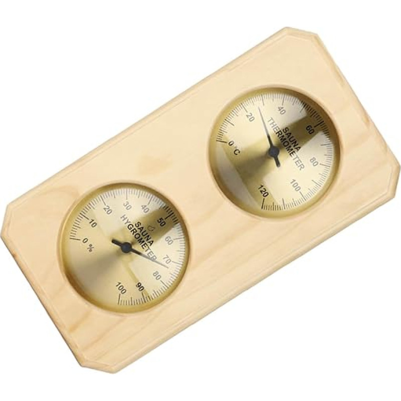 Sauna Hygrometer und Thermometer und Kupfer Hängendes Messgerät für Sauna Raum Schnelle Temperatur und Luftfeuchtigkeitsmessung Einfach zu Bedienen