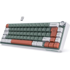 RK ROYAL KLUDGE R65 Gaming Keyboard 60% with Button, Gasket Mechanical Keyboard Wireless Bluetooth/2.4G/USB-C RGB PBT Keycaps QWERTZ QMK/VIA, Hot Swap Linear Creamy Switches