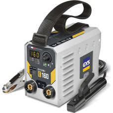 GYS, GYSMI E160 suvirinimo aparatas su dengtais elektrodais 160A vienfazis 230V (MMA) TIG DC liftas Skaitmeninis lanko stiprumas Anti Ticking Karštas paleidimas su dėklu Elektrodų laikiklis Įžeminimo kabelis