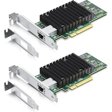 10Gtek 10Gb PCI-E NIC Network Card, Single Copper RJ45 Port, Compatible with Intel X540-BT1 Controller, PCI Express Ethernet LAN Adapter Support Windows Server/Windows/Linux/ESX, Compare to X540-T1, 2