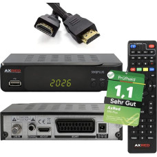 AXRED S90 Plus Sat Receiver + HDMI Cable, with Recording Function, HD Capable, Digital Satellite Receiver for Satellite Dish Satellite TV, HD Receiver, HDMI