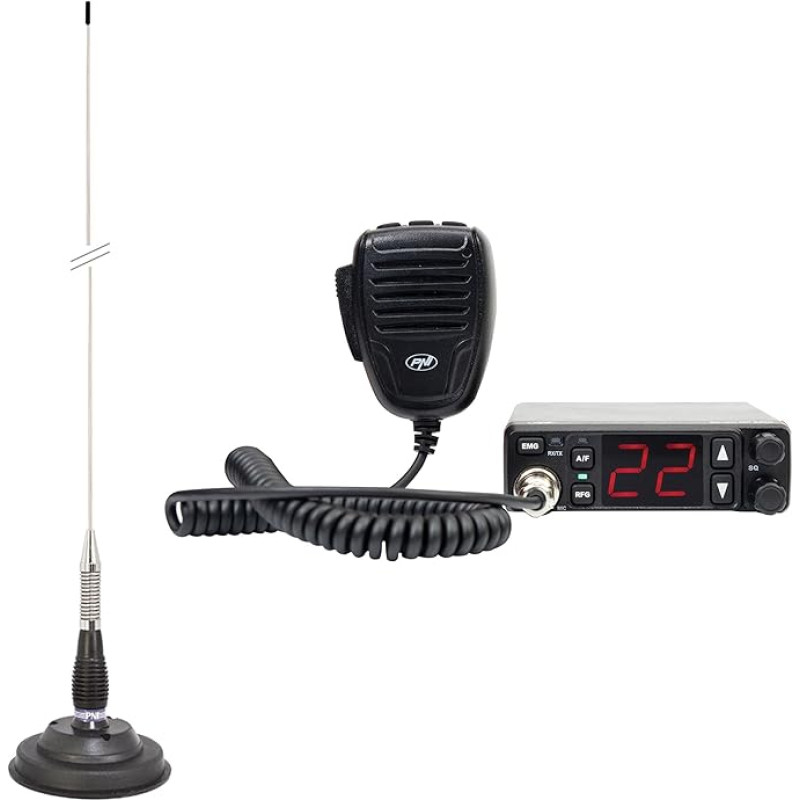 PNI Escort HP 5500 CB radijo stotis + PNI ML100 CB antena su magnetiniu pagrindu