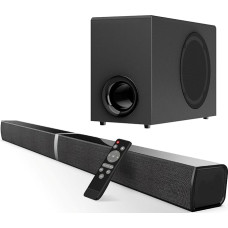 GarageRock Soundbar mit Subwoofer für TV Geräte, 120W 2-in-1 Soundbar TV Heimkino Soundsystem, 1 komplektas Sorround Sound System mit Deep Bass&Lautstärkesteigerung&3 EQ Modi, Bluetooth 5.3/ARC/Opt/AUX