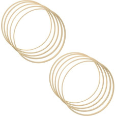 JZK 10 x didelis bambuko lankas 30 cm medinis lankas makrame amatams, medinis svajonių gaudytojo lankas, gėlių vainiko žiedas, sieninis pakabinamas amatų svajonių gaudytojo medinis žiedas