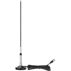 Bingfu VHF UHF Mobile Amateur Radio Antenna Dual Band 136-174MHz 400-460MHz 2.5/3.5dBi 43cm Fibre Optic Magnetic Base Antenna with 5m RG58 Cable PL259 Plug for Car Truck Boat Amateur Two-Way Radio