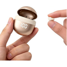 Mini Invisible Headphones Bluetooth Wireless In-Ear Smallest Wireless Earphones Wireless Earbuds Headphones Earplugs for Small Ears Ear Canals Hidden Headphones Headsets (Beige)