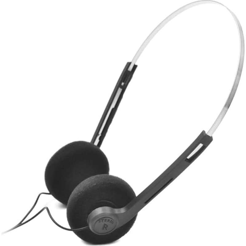 Schwarze Retro-Over-Ear-Kopfhörer, Mini-Stereo-Kopfhörer, lengvas, su kabeliu, 80-90 metų, Vintage-Headset, kabelgebunden, Hi-Fi-Stereo-Kopfhörer, für die meisten Handys, Wiedergabe von