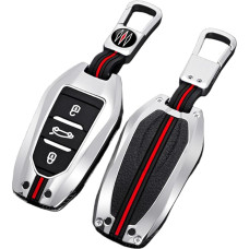 Cinko lydinio automobilio raktų dangteliai Peugeot 3008 208 308 508 408 307 4008 Citroen C4 C4L C3 C6 C3-XR Picasso DS3 DS4 DS5 3 mygtukai (A, sidabrinės spalvos)